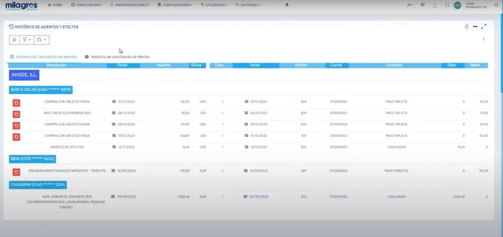 Conciliación bancaria avanzada con Milagros integrada en AHORA ERP para mejorar la gestión financiera empresarial – Stratic
